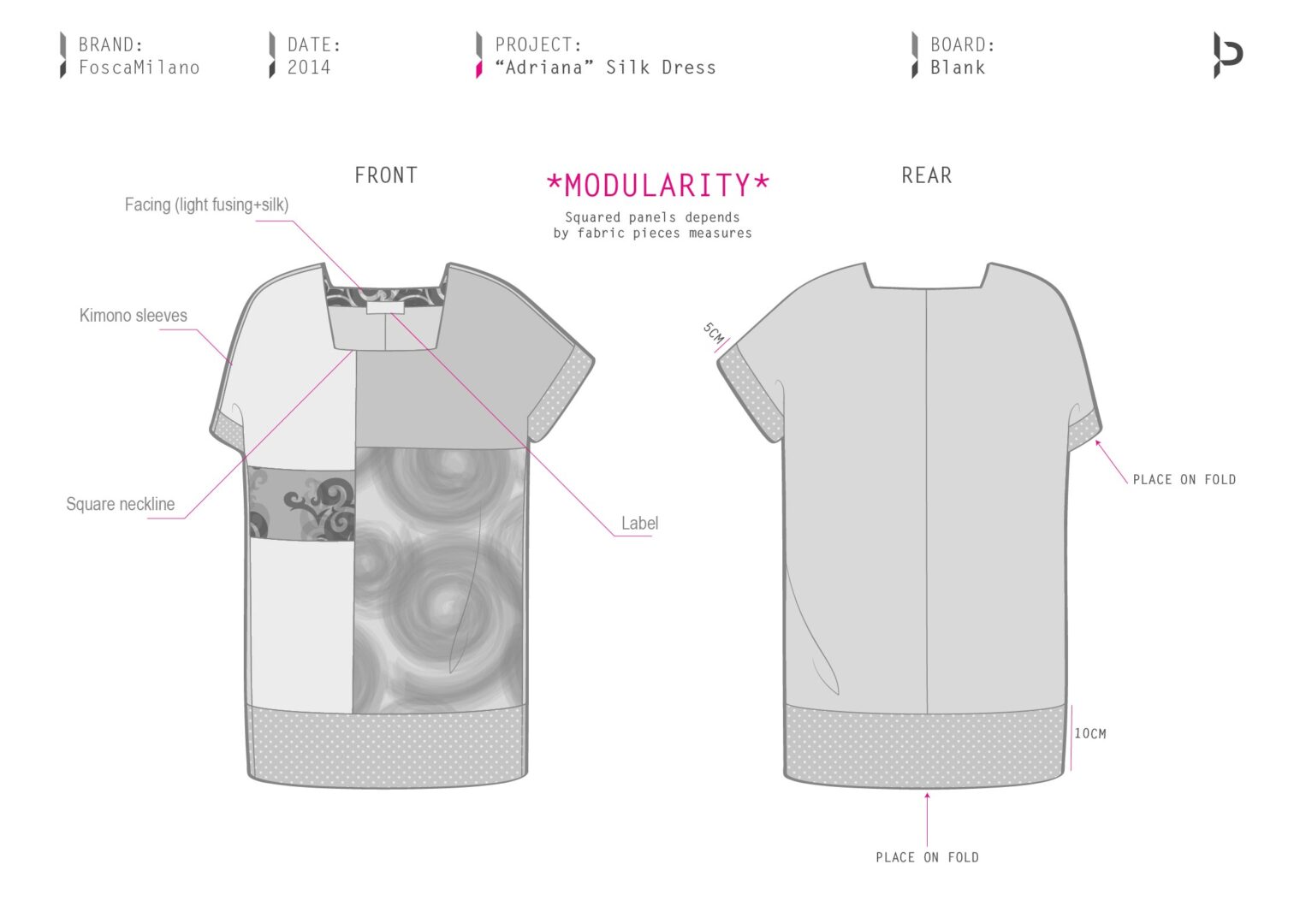 Fashion Tech Pack Spec Sheet Silk Dress